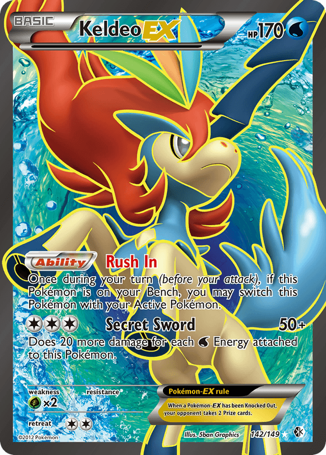 Carta Keldeo-EX 142/149 do set Boundaries Crossed — Pokémon TCG | Bynx