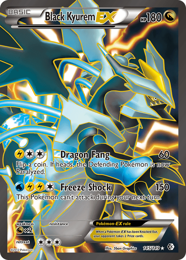 Carta Black Kyurem-EX 145/149 do set Boundaries Crossed — Pokémon TCG | Bynx