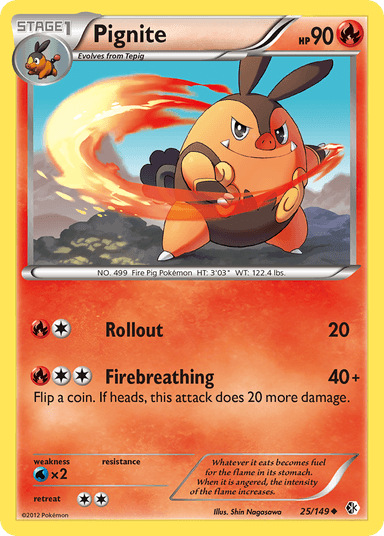 Carta Pignite 25/149 do set Boundaries Crossed — Pokémon TCG | Bynx