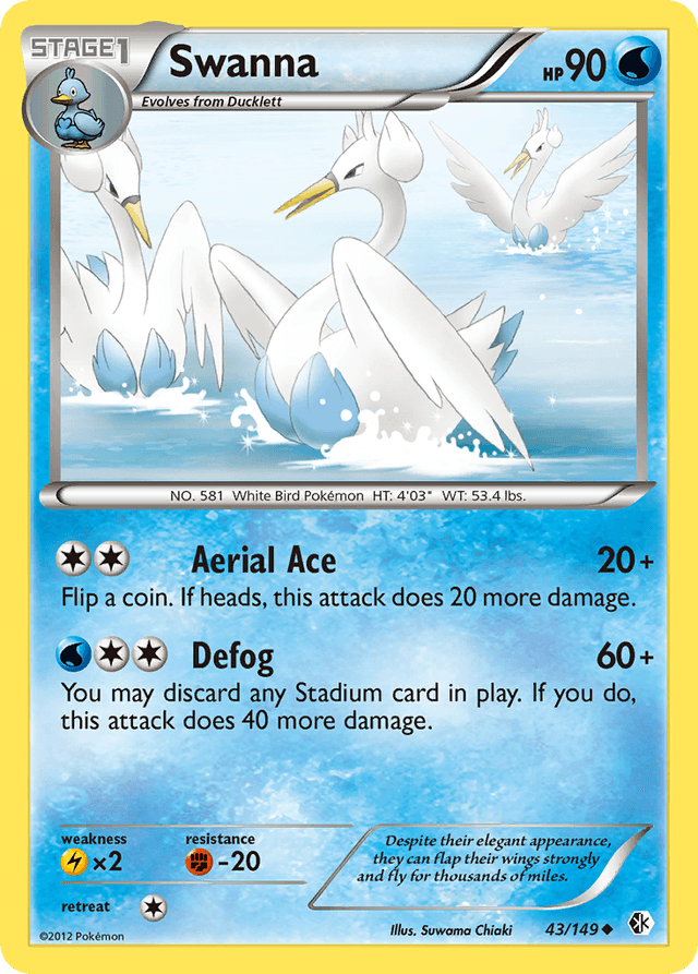 Carta Swanna 43/149 do set Boundaries Crossed — Pokémon TCG | Bynx