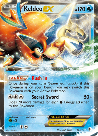 Carta Keldeo-EX 49/149 do set Boundaries Crossed — Pokémon TCG | Bynx