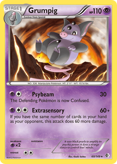 Carta Grumpig 60/149 do set Boundaries Crossed — Pokémon TCG | Bynx