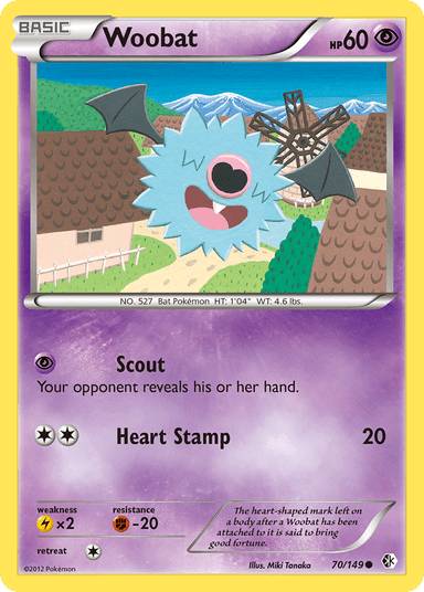 Carta Woobat 70/149 do set Boundaries Crossed — Pokémon TCG | Bynx