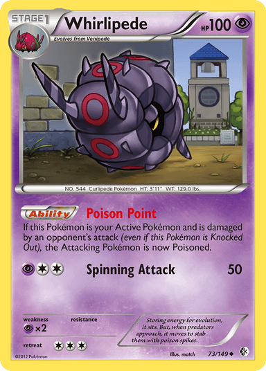 Carta Whirlipede 73/149 do set Boundaries Crossed — Pokémon TCG | Bynx