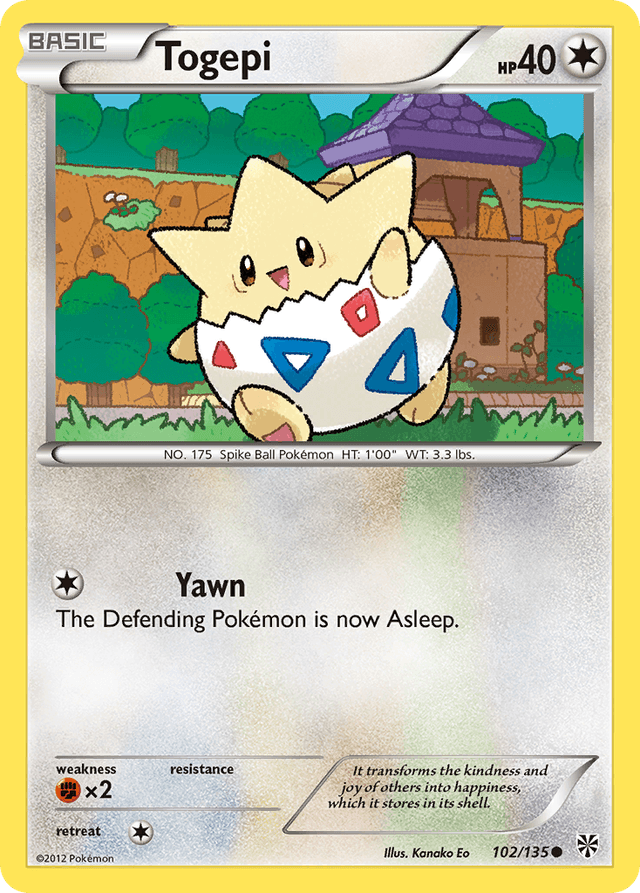 Carta Togepi 102/135 do set Plasma Storm — Pokémon TCG | Bynx