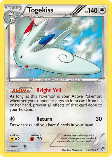 Carta Togekiss 104/135 do set Plasma Storm — Pokémon TCG | Bynx