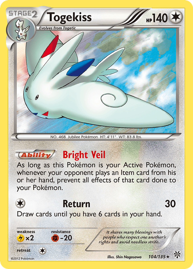 Carta Togekiss 104/135 do set Plasma Storm — Pokémon TCG | Bynx