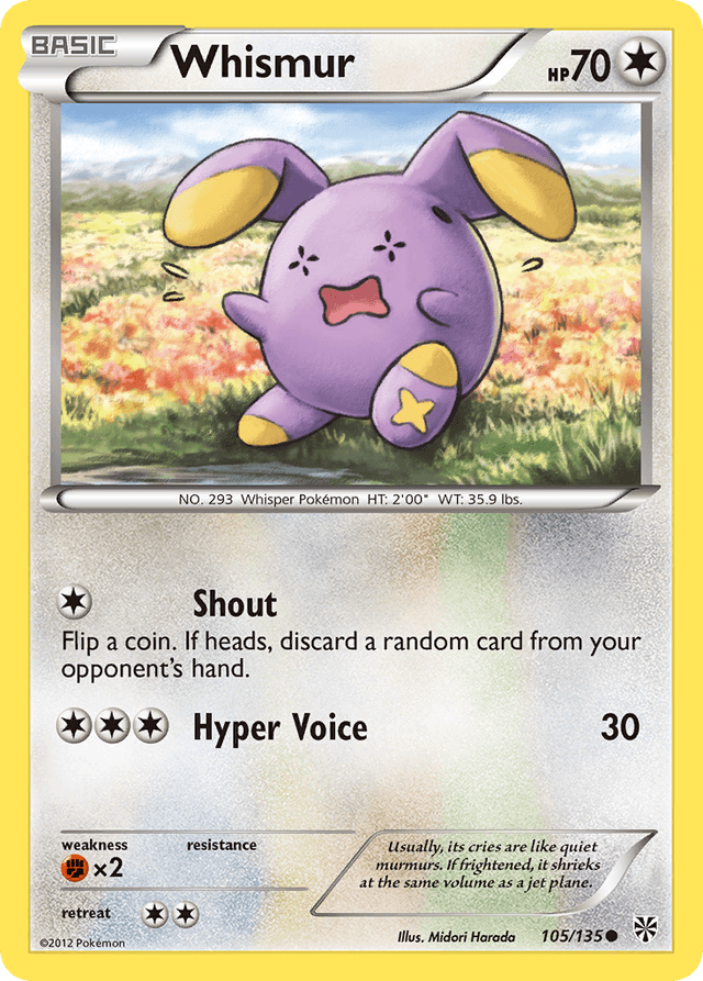 Carta Whismur 105/135 do set Plasma Storm — Pokémon TCG | Bynx
