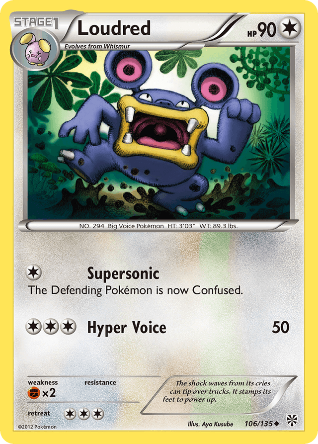 Carta Loudred 106/135 do set Plasma Storm — Pokémon TCG | Bynx