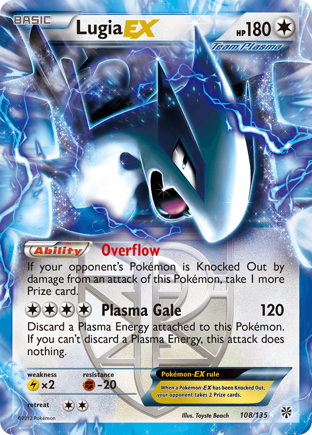 Carta Lugia-EX 108/135 do set Plasma Storm — Pokémon TCG | Bynx