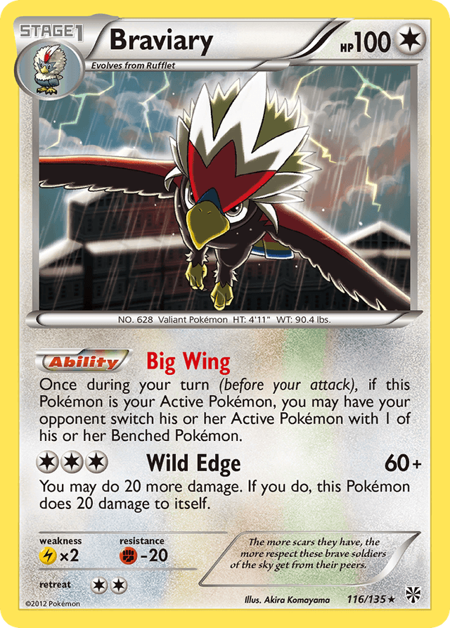 Carta Braviary 116/135 do set Plasma Storm — Pokémon TCG | Bynx