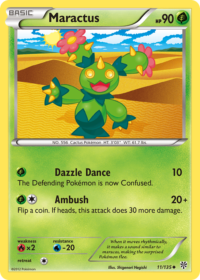 Carta Maractus 11/135 do set Plasma Storm — Pokémon TCG | Bynx