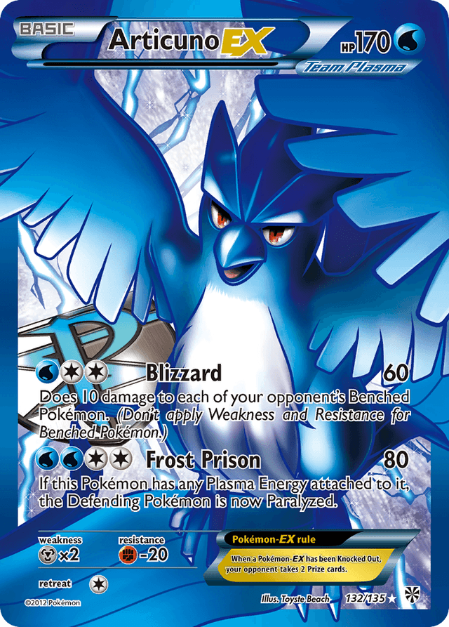 Carta Articuno-EX 132/135 do set Plasma Storm — Pokémon TCG | Bynx