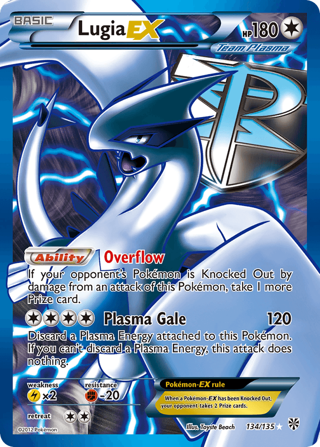 Carta Lugia-EX 134/135 do set Plasma Storm — Pokémon TCG | Bynx