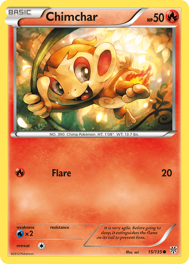 Carta Chimchar 15/135 do set Plasma Storm — Pokémon TCG | Bynx