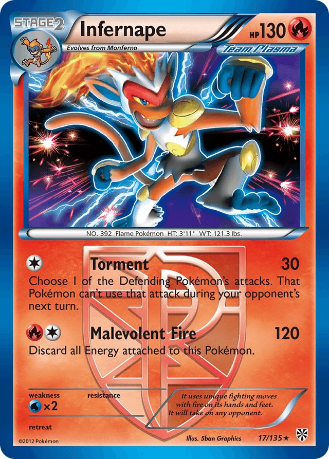 Carta Infernape 17/135 do set Plasma Storm — Pokémon TCG | Bynx