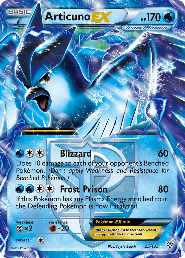 Carta Articuno-EX 25/135 do set Plasma Storm — Pokémon TCG | Bynx