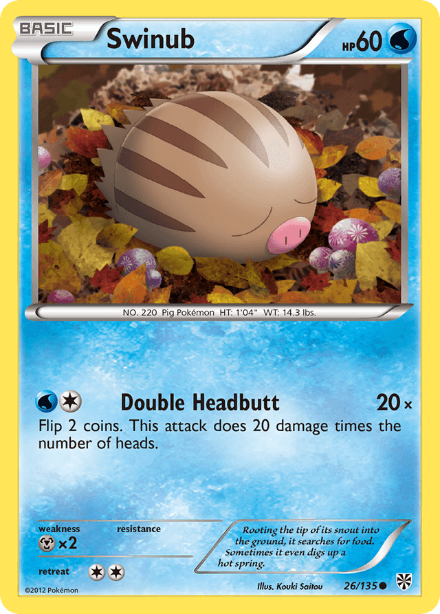 Carta Swinub 26/135 do set Plasma Storm — Pokémon TCG | Bynx