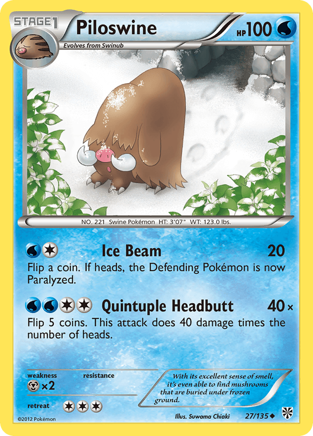 Carta Piloswine 27/135 do set Plasma Storm — Pokémon TCG | Bynx
