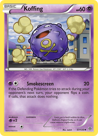 Carta Koffing 57/135 do set Plasma Storm — Pokémon TCG | Bynx