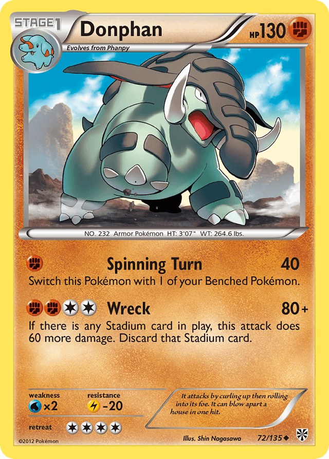 Carta Donphan 72/135 do set Plasma Storm — Pokémon TCG | Bynx