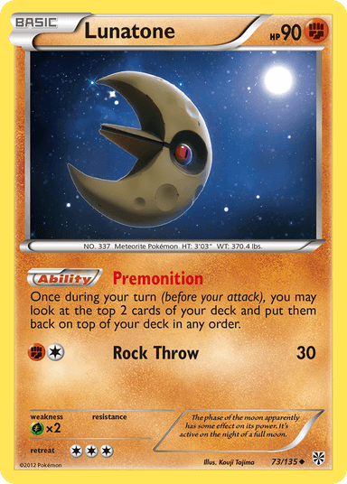 Carta Lunatone 73/135 do set Plasma Storm — Pokémon TCG | Bynx