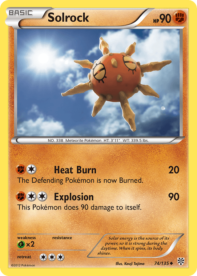 Carta Solrock 74/135 do set Plasma Storm — Pokémon TCG | Bynx