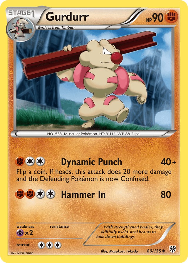 Carta Gurdurr 80/135 do set Plasma Storm — Pokémon TCG | Bynx