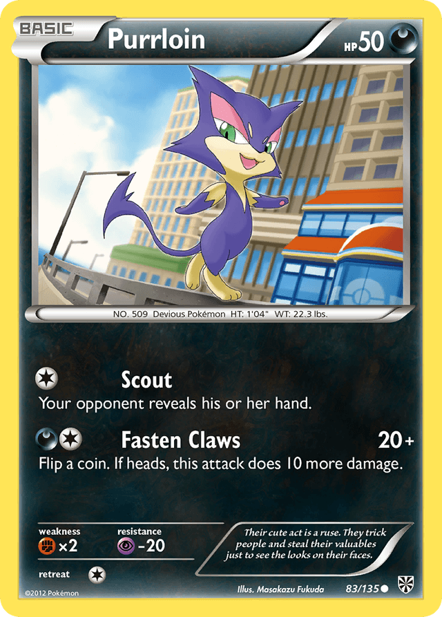 Carta Purrloin 83/135 do set Plasma Storm — Pokémon TCG | Bynx