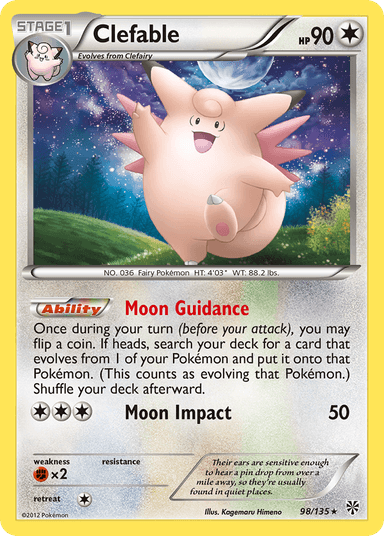 Carta Clefable 98/135 do set Plasma Storm — Pokémon TCG | Bynx