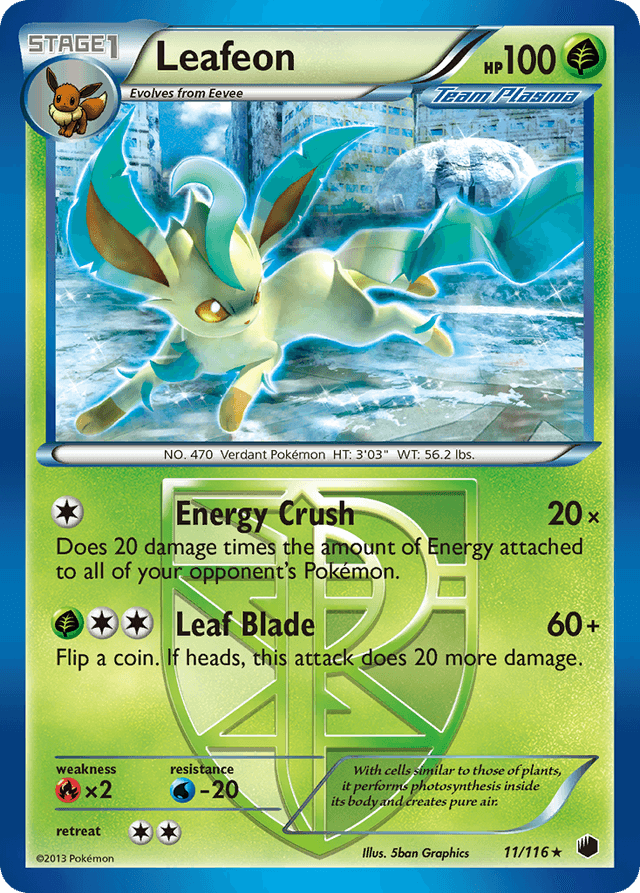 Carta Leafeon 11/116 do set Plasma Freeze — Pokémon TCG | Bynx