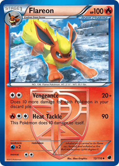 Carta Flareon 12/116 do set Plasma Freeze — Pokémon TCG | Bynx