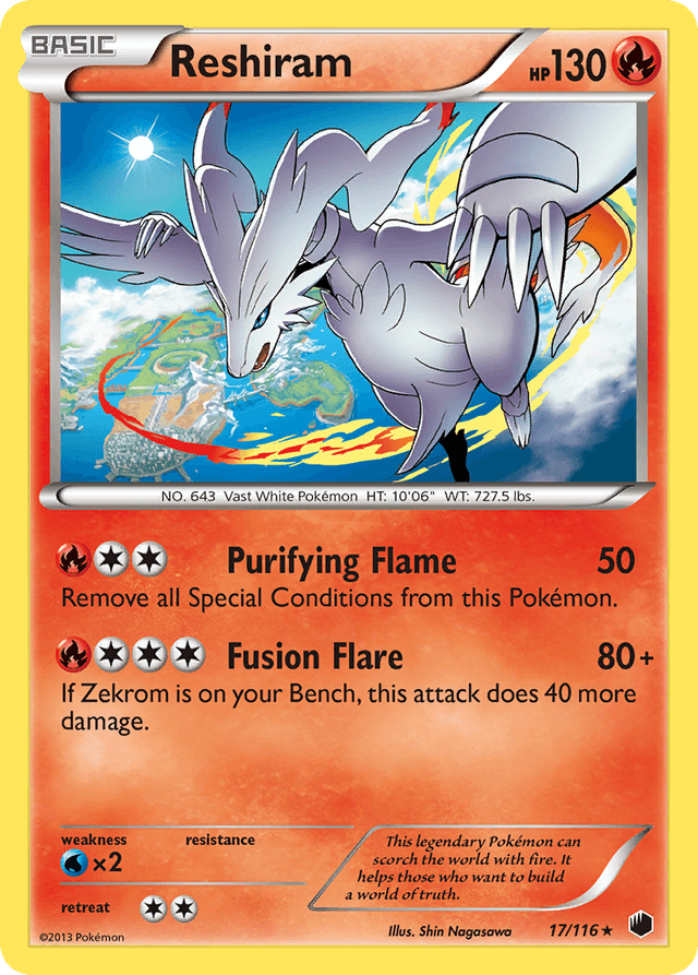 Carta Reshiram 17/116 do set Plasma Freeze — Pokémon TCG | Bynx