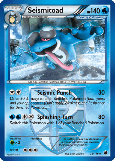 Carta Seismitoad 26/116 do set Plasma Freeze — Pokémon TCG | Bynx