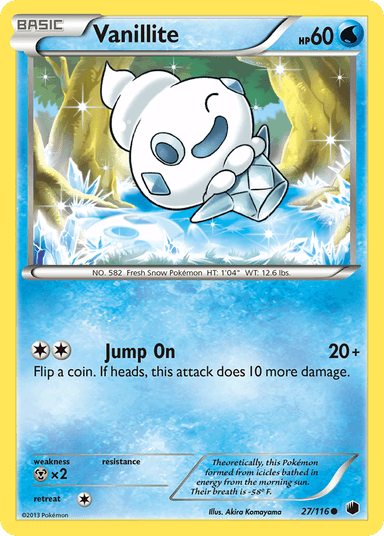 Carta Vanillite 27/116 do set Plasma Freeze — Pokémon TCG | Bynx