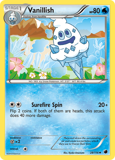 Carta Vanillish 28/116 do set Plasma Freeze — Pokémon TCG | Bynx