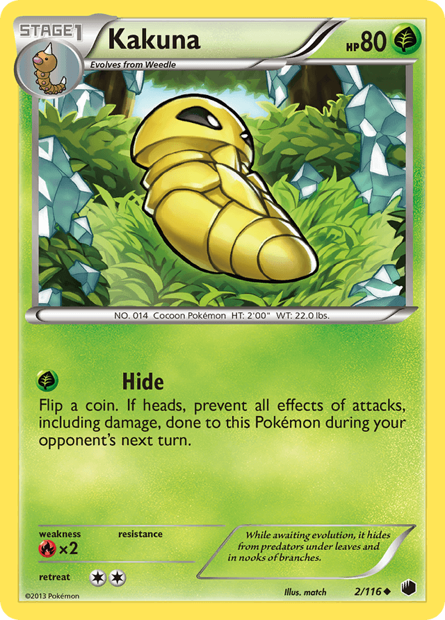 Carta Kakuna 2/116 do set Plasma Freeze — Pokémon TCG | Bynx