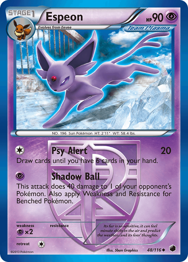 Carta Espeon 48/116 do set Plasma Freeze — Pokémon TCG | Bynx