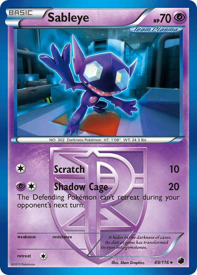 Carta Sableye 49/116 do set Plasma Freeze — Pokémon TCG | Bynx