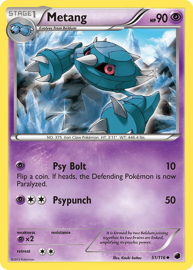 Carta Metang 51/116 do set Plasma Freeze — Pokémon TCG | Bynx