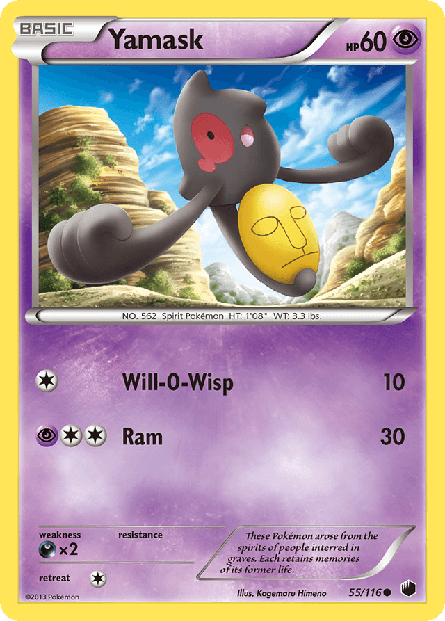 Carta Yamask 55/116 do set Plasma Freeze — Pokémon TCG | Bynx