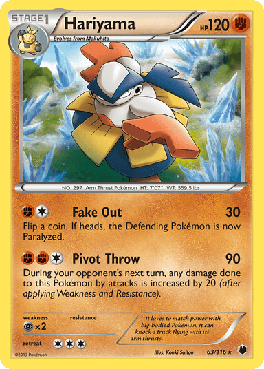 Carta Hariyama 63/116 do set Plasma Freeze — Pokémon TCG | Bynx