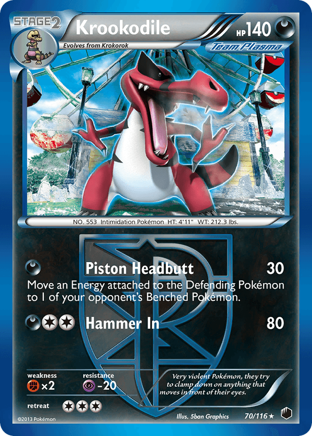 Carta Krookodile 70/116 do set Plasma Freeze — Pokémon TCG | Bynx