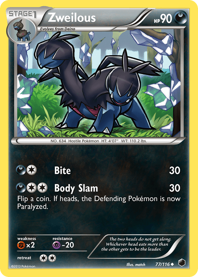 Carta Zweilous 77/116 do set Plasma Freeze — Pokémon TCG | Bynx