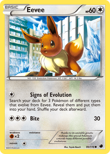 Carta Eevee 90/116 do set Plasma Freeze — Pokémon TCG | Bynx