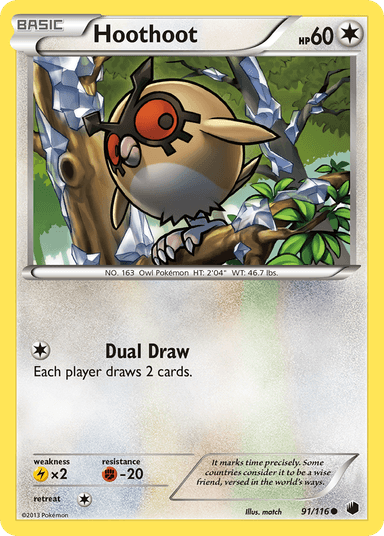Carta Hoothoot 91/116 do set Plasma Freeze — Pokémon TCG | Bynx