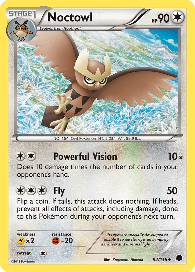 Carta Noctowl 92/116 do set Plasma Freeze — Pokémon TCG | Bynx