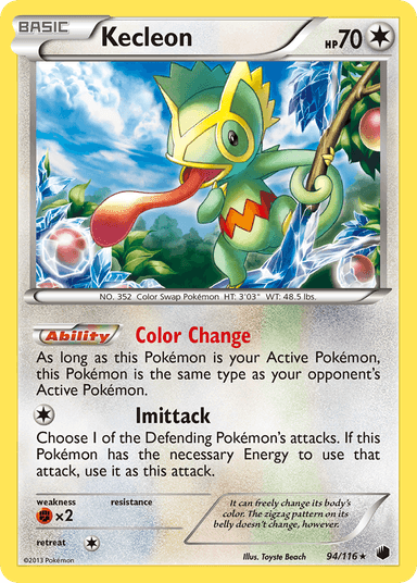 Carta Kecleon 94/116 do set Plasma Freeze — Pokémon TCG | Bynx