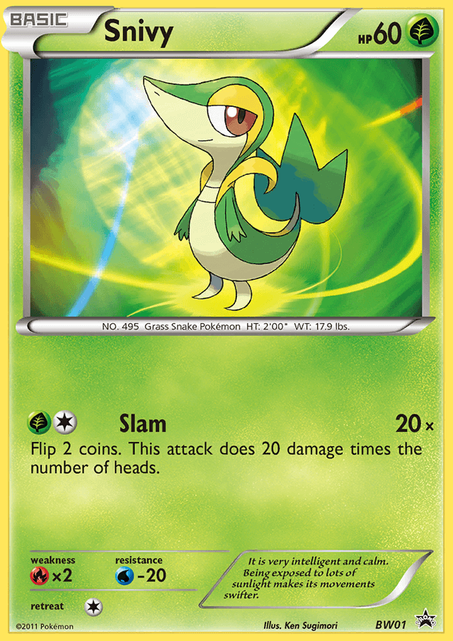 Carta Snivy BW01/101 do set BW Black Star Promos — Pokémon TCG | Bynx