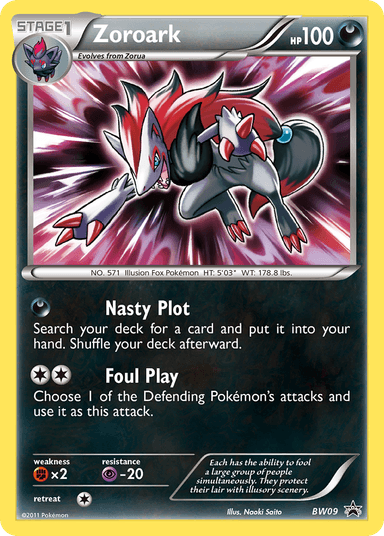 Carta Zoroark BW09/101 do set BW Black Star Promos — Pokémon TCG | Bynx
